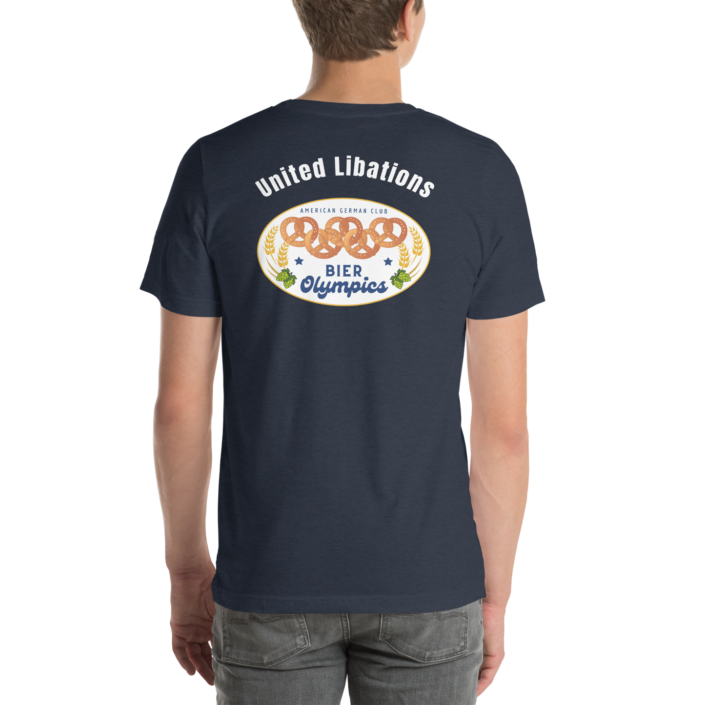 Customized Bier Olympics Team T-Shirts -- Unisex - NO flags on sleeves